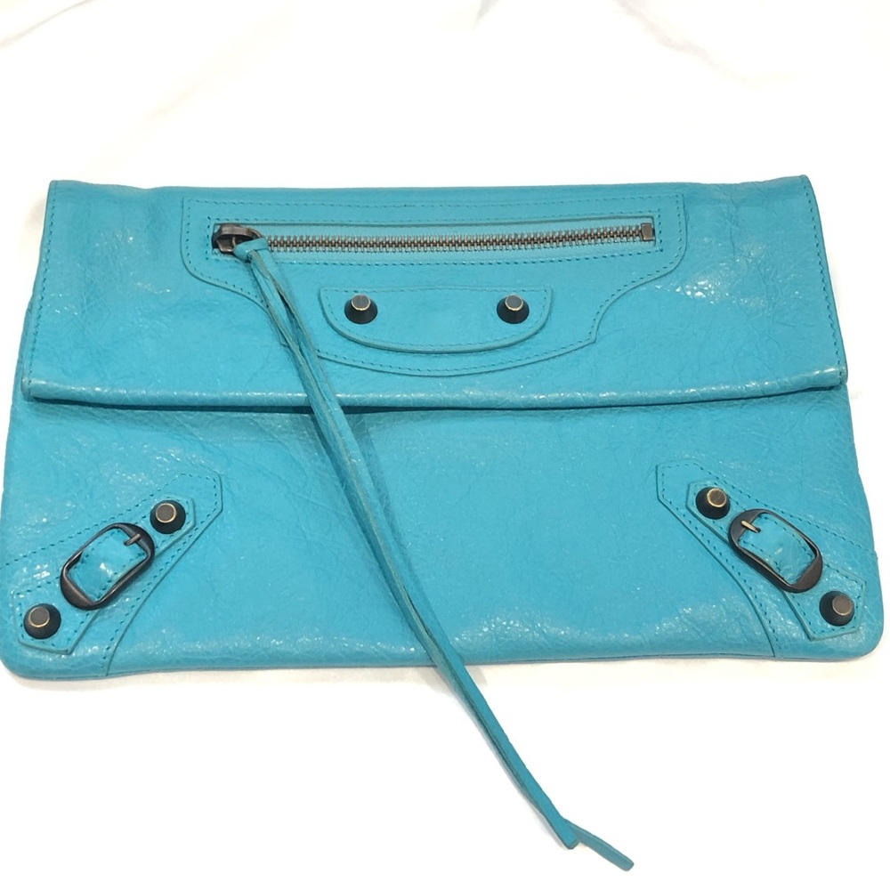 Balenciaga | 2013 Bleu Tropical Envelope Clutch